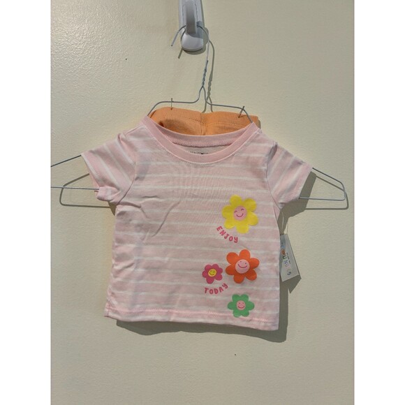 **4 for $20** NWT Garanimals Shirt & Shorts Outfit - Pink & Orange - 0-3M - Picture 1 of 4